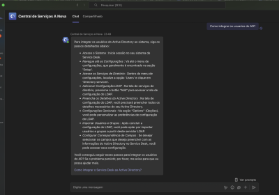 Integração com o Teams